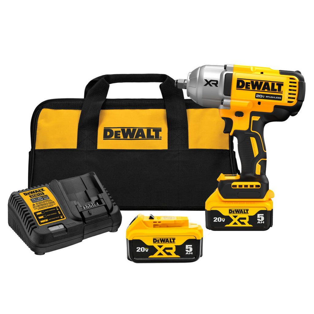 DEWALT DEW-DCF900P2 20V MAX XR 1/2in High Torque Impact Wrench with Hog Ring Anvil 2x 5.0Ah Kit