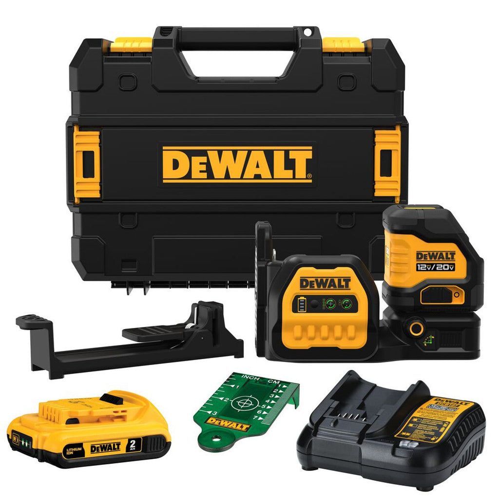 DEWALT DEW-DCLE34020G 20V MAX Cordless Cross Line Green Laser 2.0Ah Kit