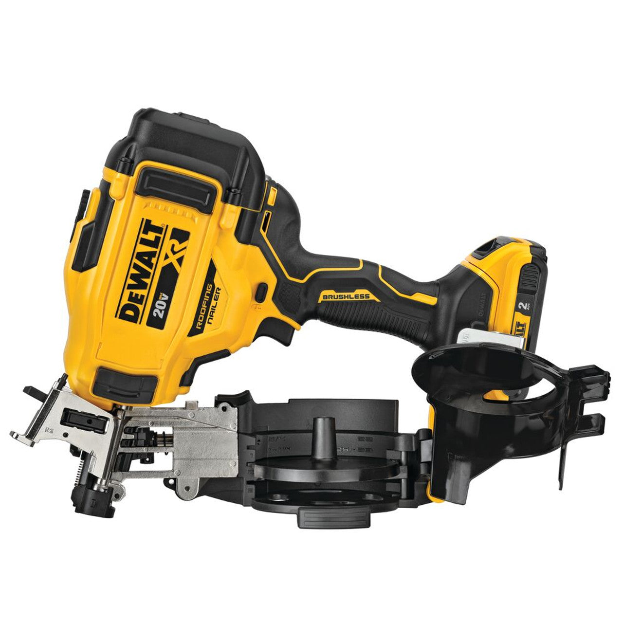 DEWALT DEW-DCN45RND1 20V MAX XR Brushless 15 Degree Coil Roofing Nailer 2.0Ah Kit