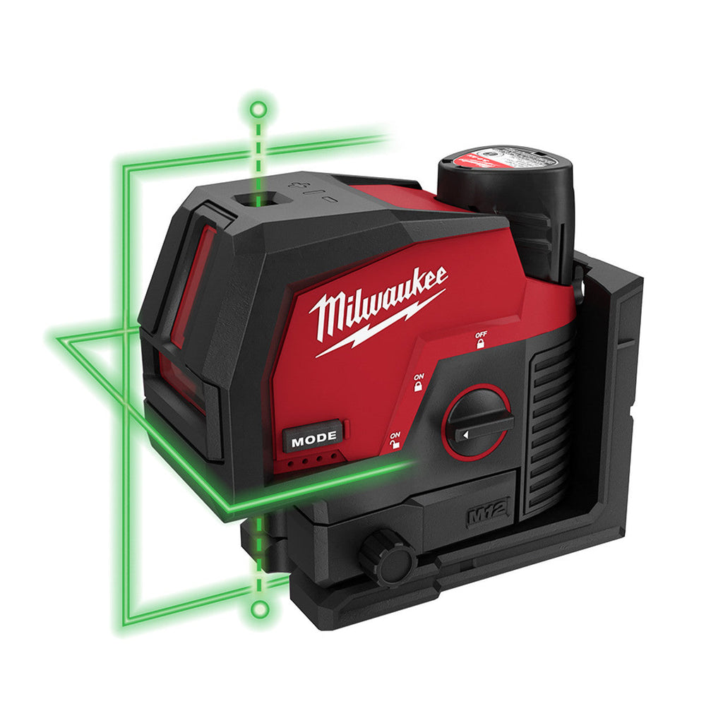 Milwaukee MIL-3622-21 M12 Green Cross Line and Plumb Points Laser Kit