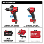 Milwaukee MIL-3696-22 M18 FUEL 2-Tool 2x XC5.0 Combo Kit With ONE-KEY