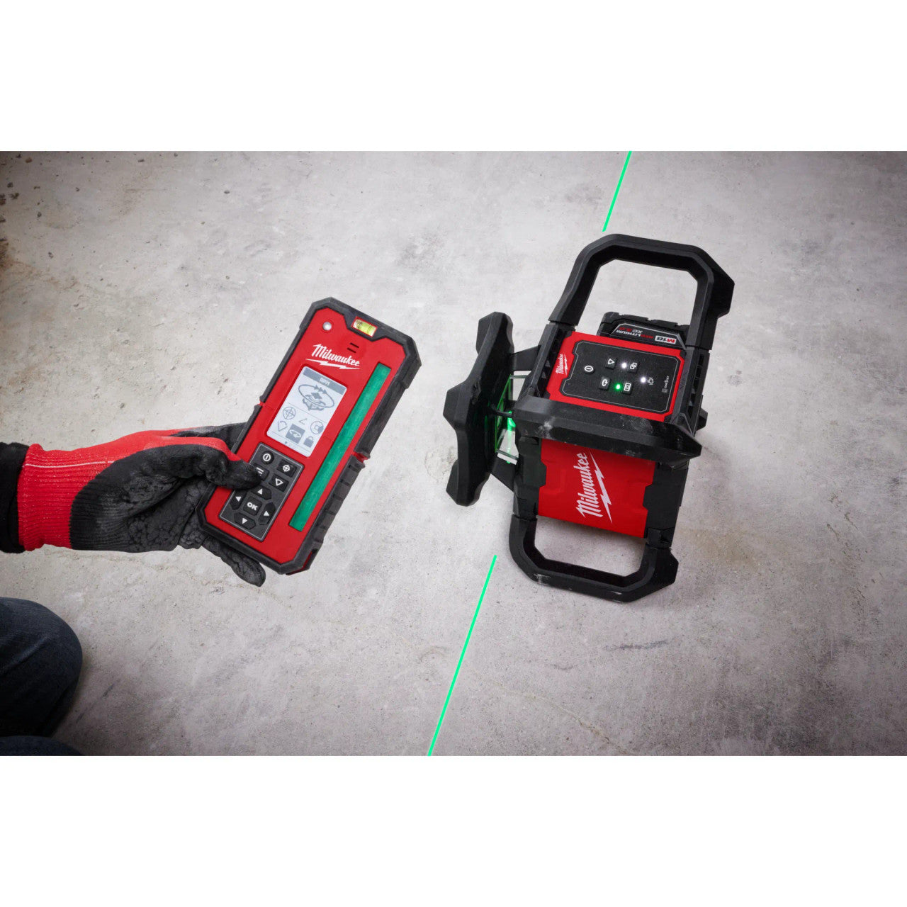 Milwaukee MIL-3712 Green Rotary Laser Remote Control and Receiver