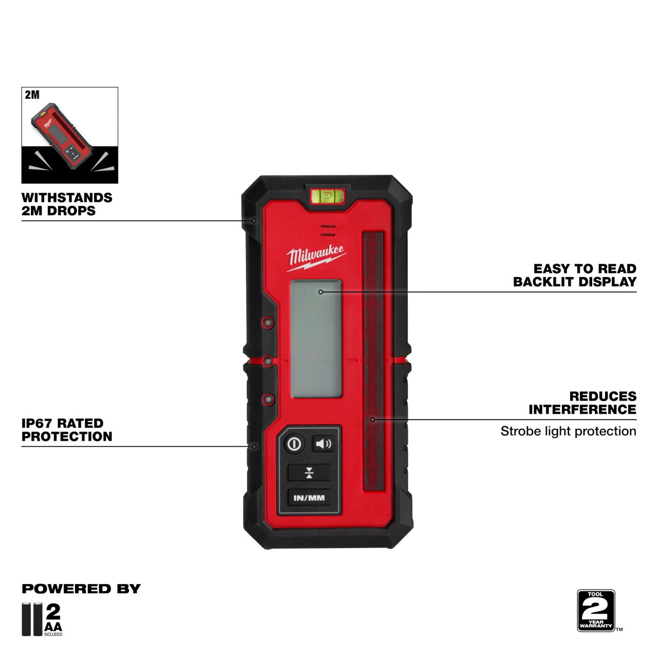 Milwaukee MIL-3701-21T M18 Red Exterior Rotary Laser Level Kit with Receiver, Tripod and Grade Rod