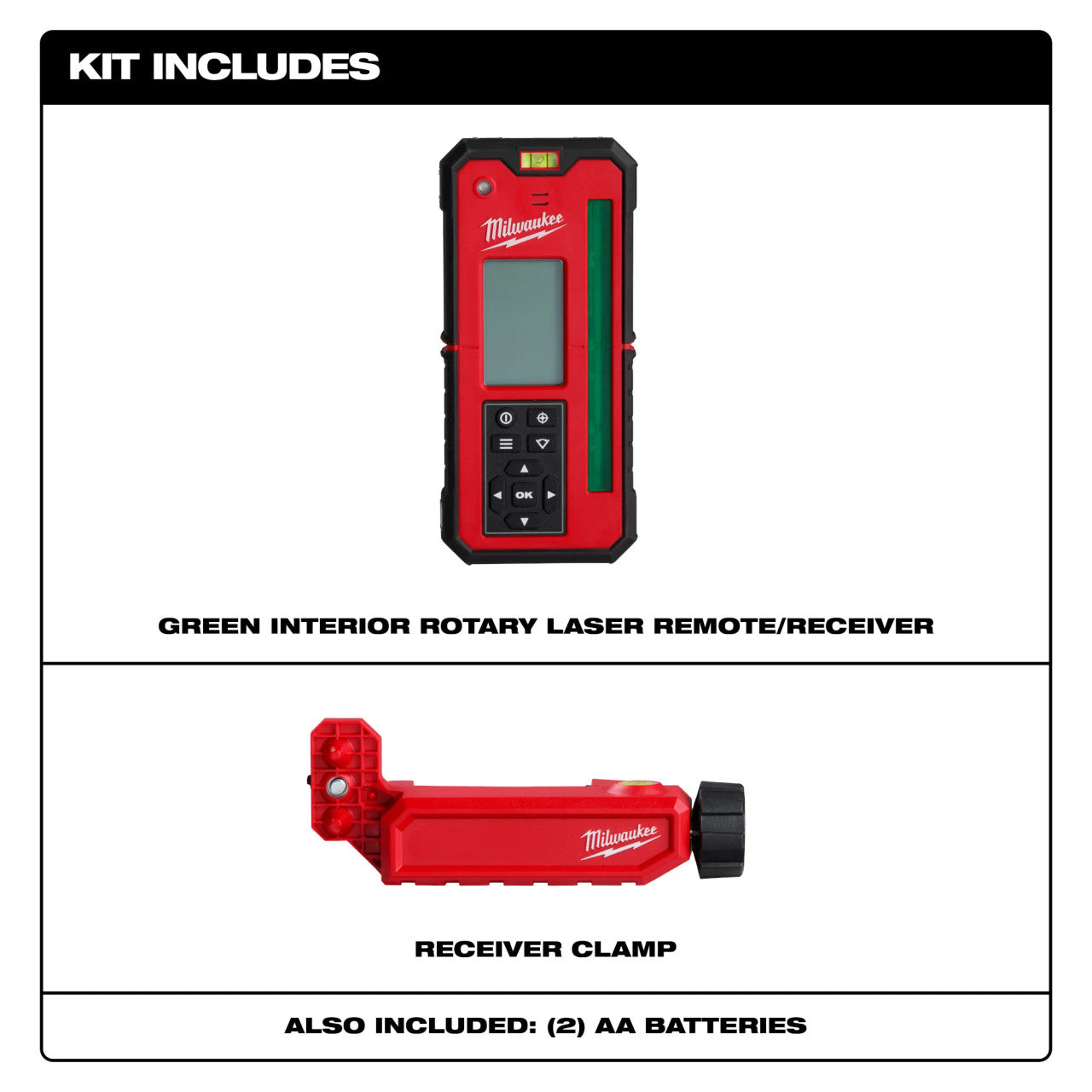 Milwaukee MIL-3712 Green Rotary Laser Remote Control and Receiver