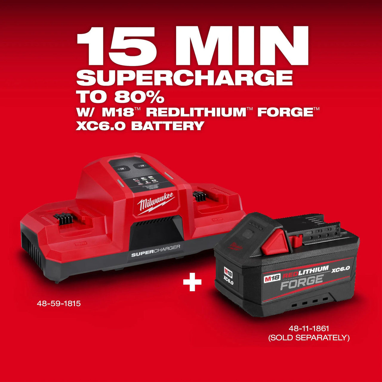 Milwaukee MIL-48-59-1815 M18 Dual Bay Simultaneous Super Charger