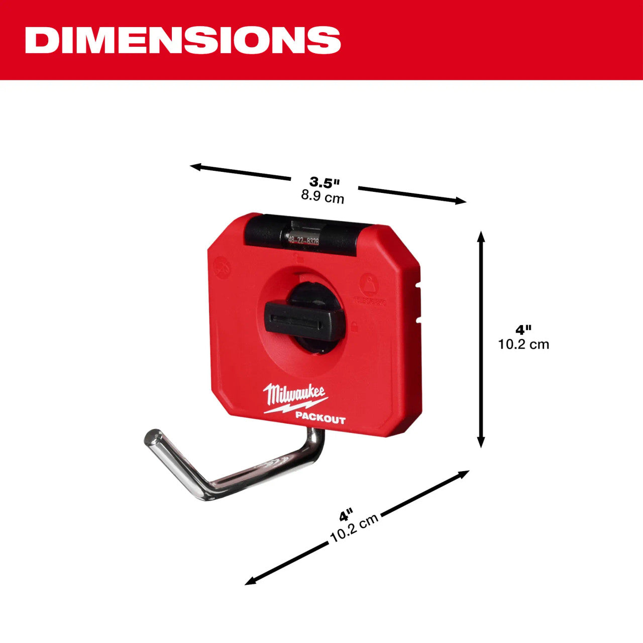 Milwaukee MIL-48-22-8328 PACKOUT 4in Single Straight Hook