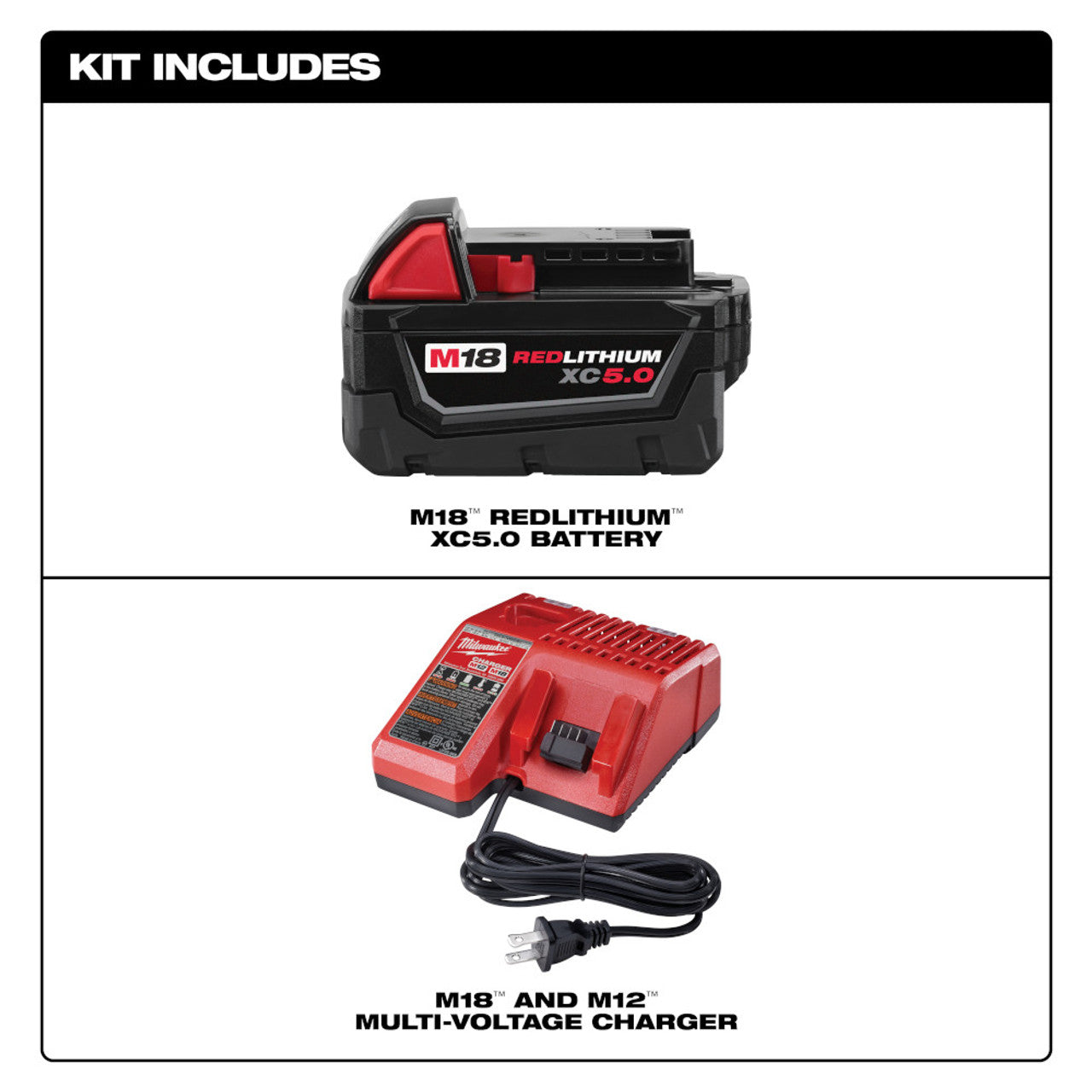 Milwaukee MIL-48-59-1850 M18 REDLITHIUM XC5.0 Starter Kit - 5.0AH