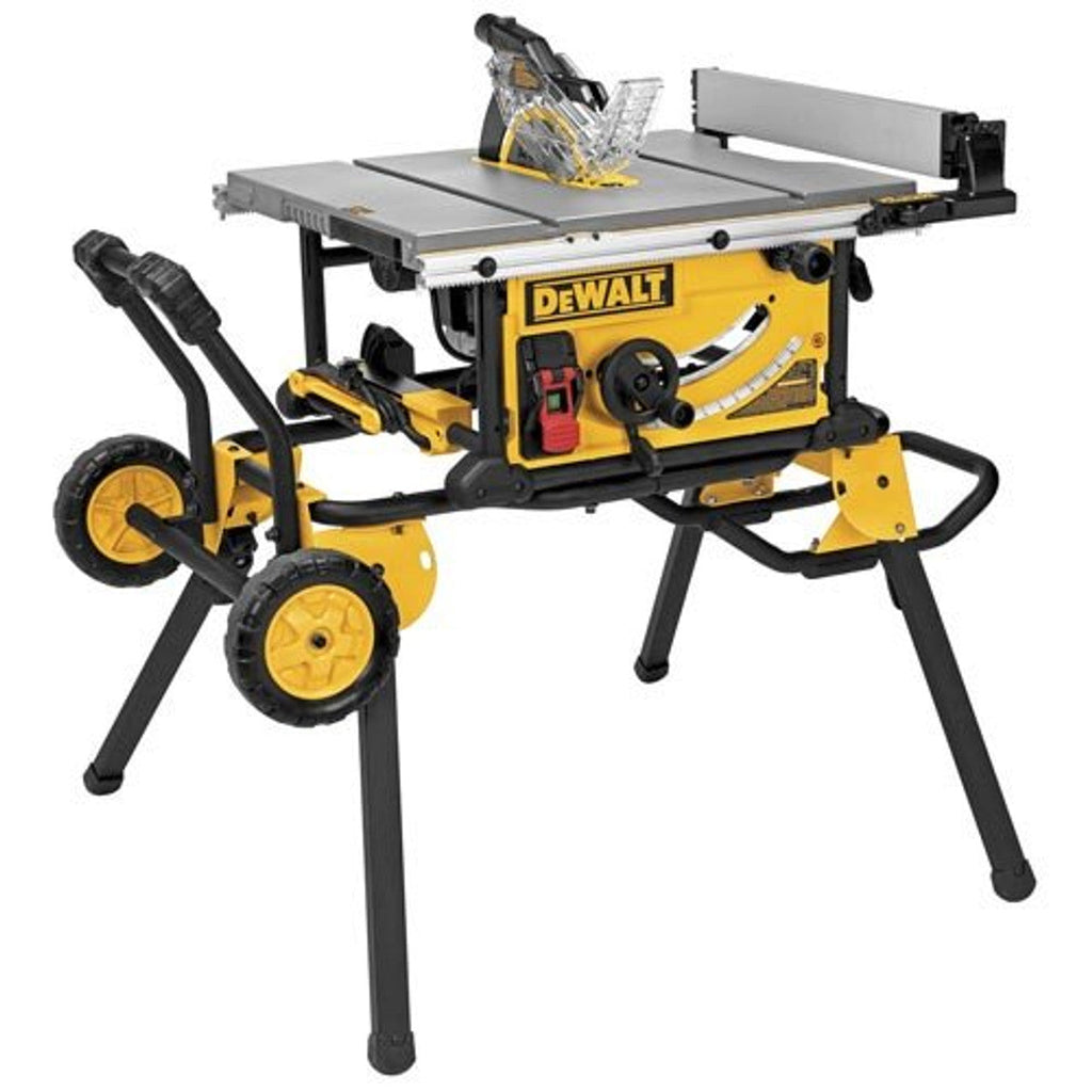 DEWALT DEW-DWE7491RS 10in Jobsite Table Saw with 32-1/2in Rip Capacity and Rolling Stand