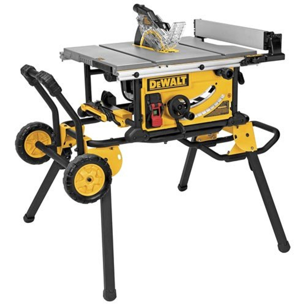 DEWALT DEW-DWE7491RS 10in Jobsite Table Saw with 32-1/2in Rip Capacity and Rolling Stand