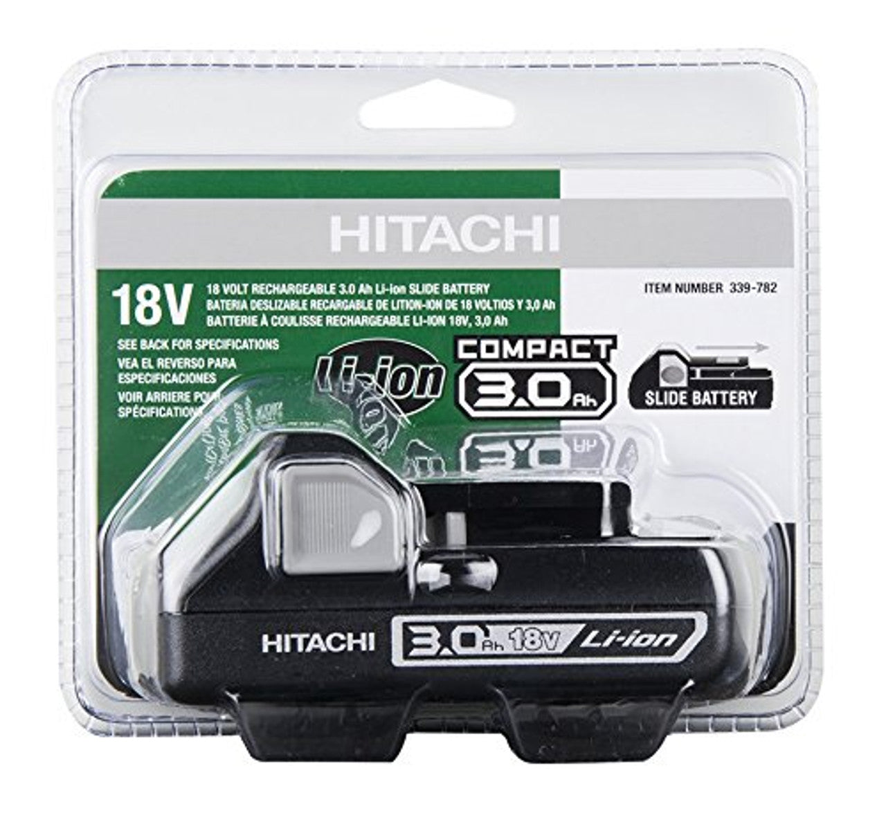 Metabo-HPT HPT-339782 18V 3.0Ah Compact Lithium-Ion Slide Style Battery