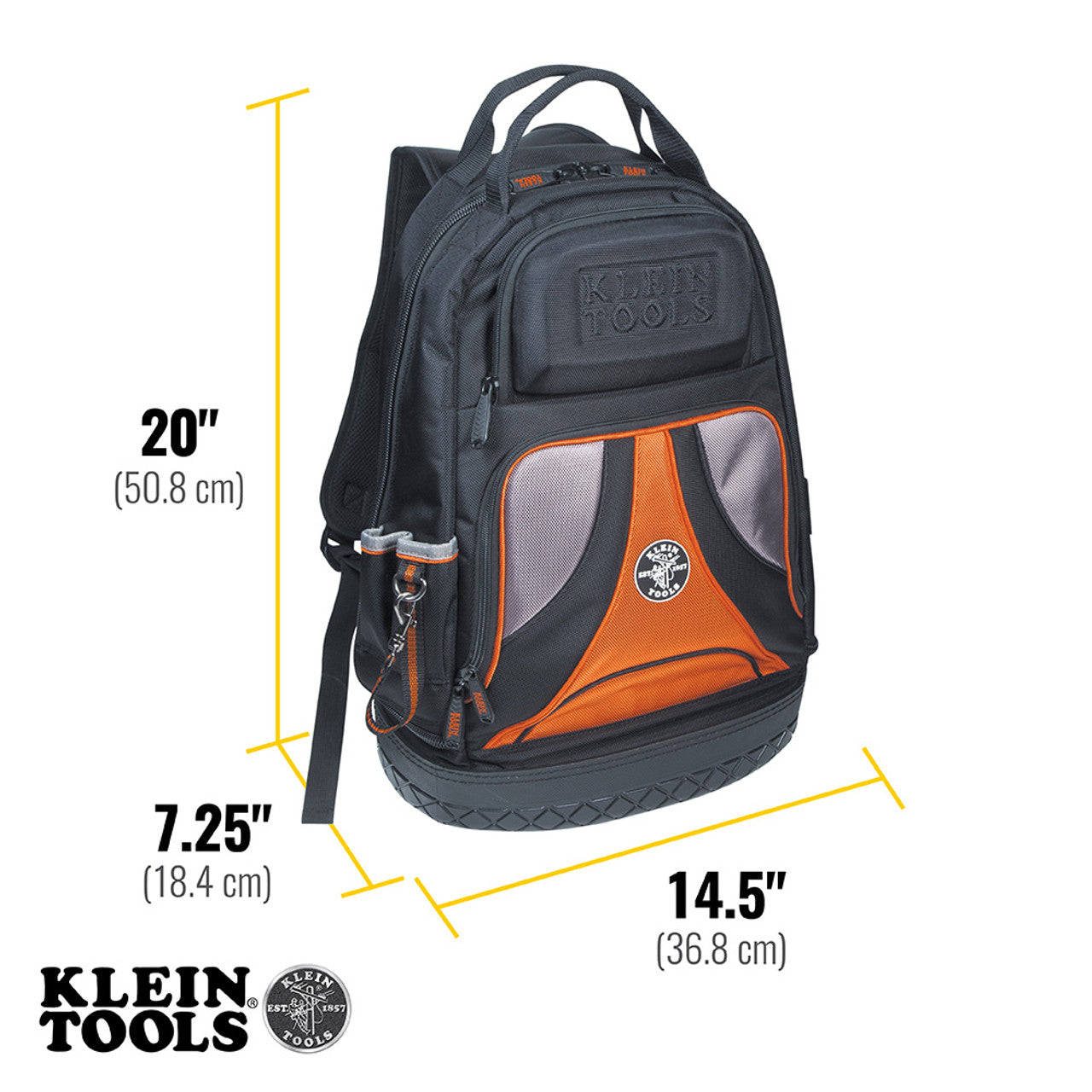Klein KLE-55421BP14 14in Tradesman Pro Tool Bag Backpack 39 Pockets Black
