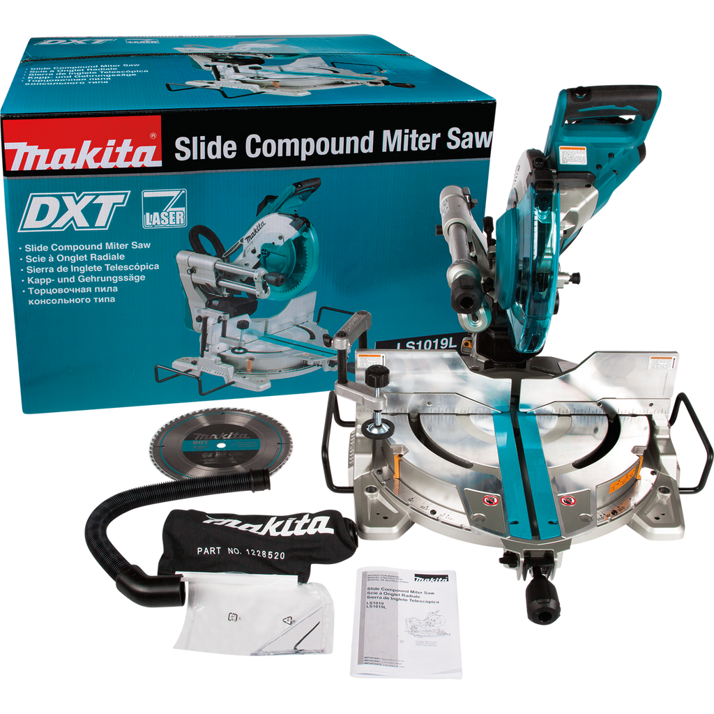 Makita MAK-LS1019L 10in Dual Bevel Sliding Compound Miter Saw with Laser
