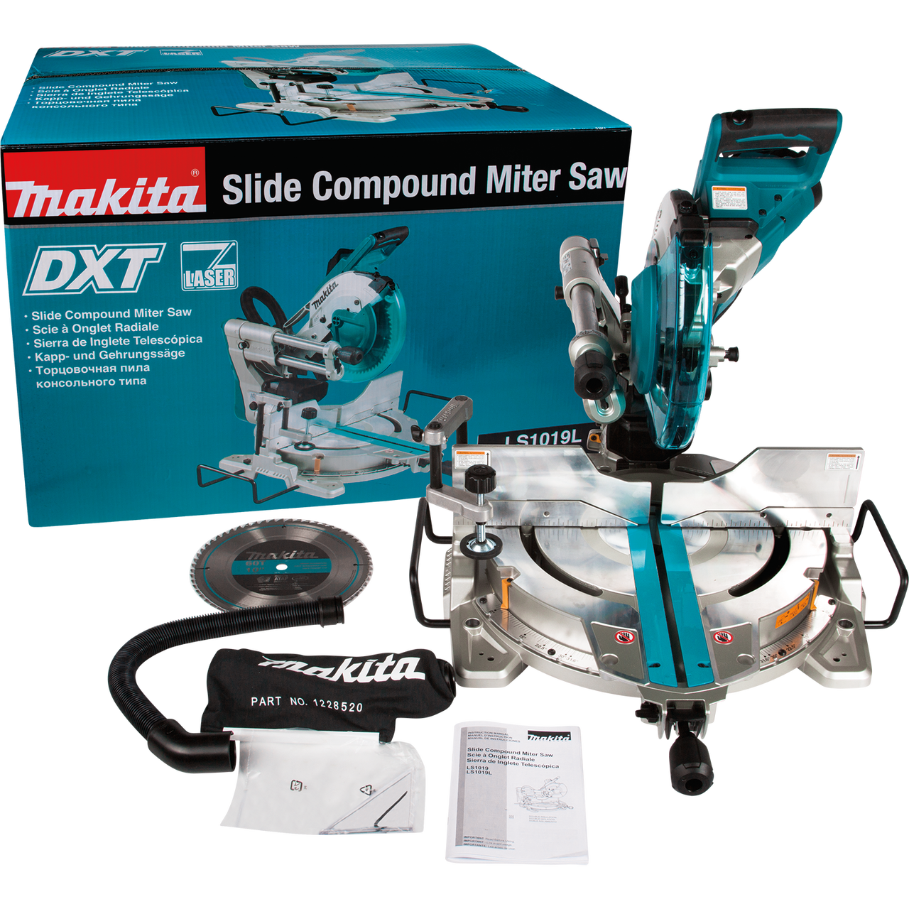 Makita MAK-LS1019L 10in Dual Bevel Sliding Compound Miter Saw with Laser