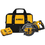 DEWALT DEW-DCS577X1 Flexvolt 60V MAX 7-1/4 in Brushless Worm Drive Style Saw, 9.0Ah Battery Kit