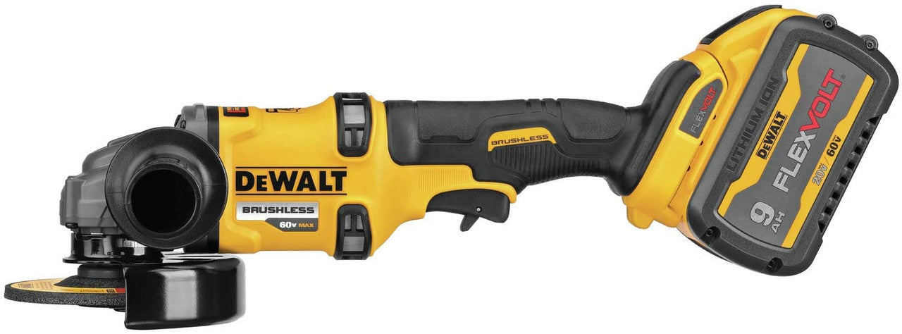 DEWALT DEW-DCG418X1 Flexvolt 60V MAX Brushless 4-1/2 - 6in Cordless Grinder With Kickback Brake 9.0Ah Kit