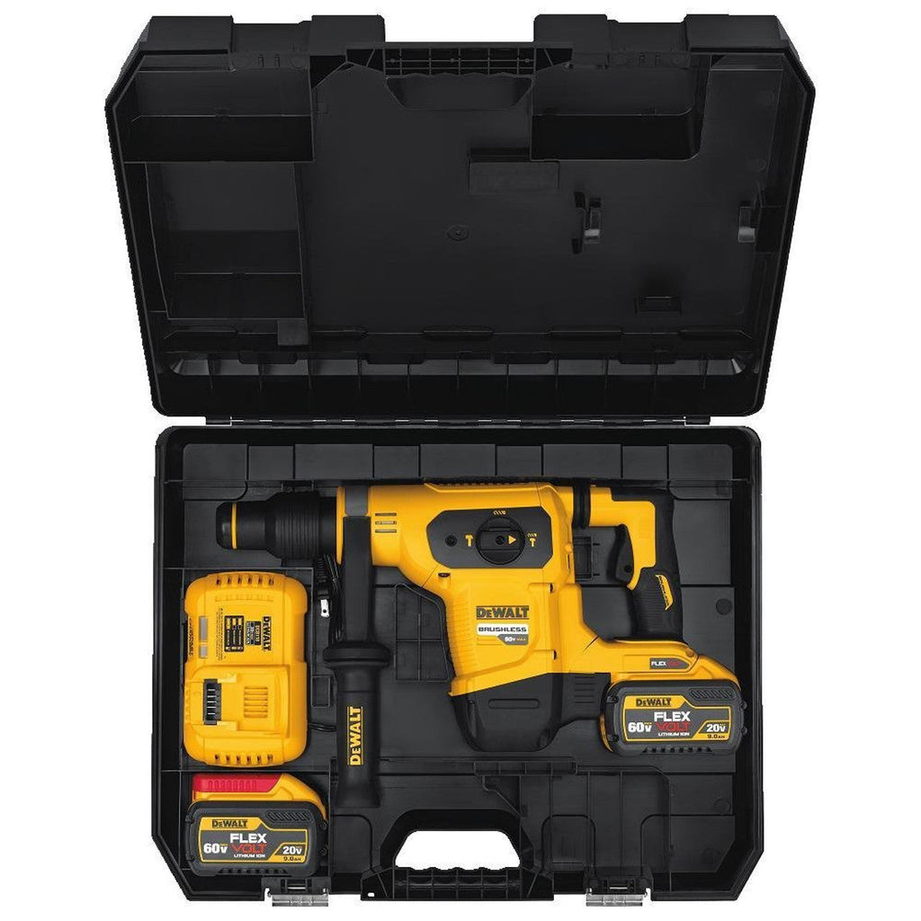 DEWALT DEW-DCH481X2 Flexvolt 1-9/16 In. (40 mm) SDS MAX 60V Combination Hammer Kit with 2x 9.0Ah Batteries