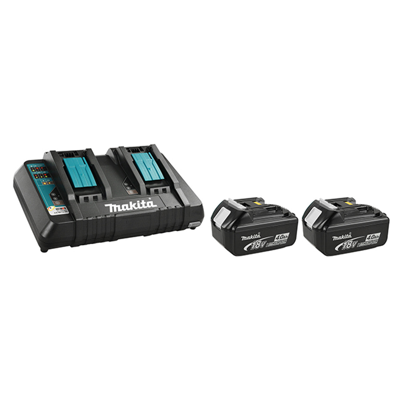 Makita MAK-Y-00315 18V 2 x 4.0Ah Li-Ion Battery & Dual-Port Rapid Charger Kit