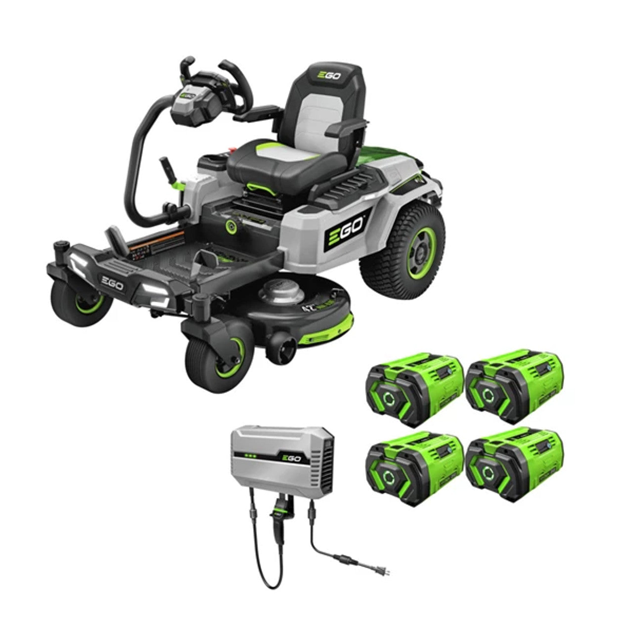 EGO Power EGO-ZT4205S POWER+ 56V Brushless 42in Zero Turn Riding Mower 4x 12.0Ah Kit