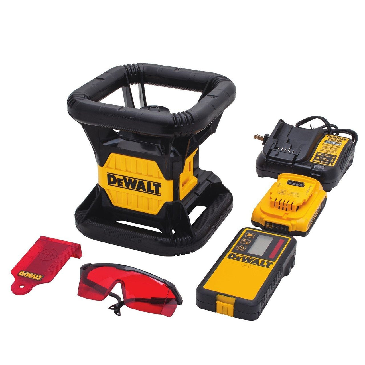 DEWALT DEW-DW074LR 20V MAX Red Rotary Laser Kit with 2.0Ah Battery