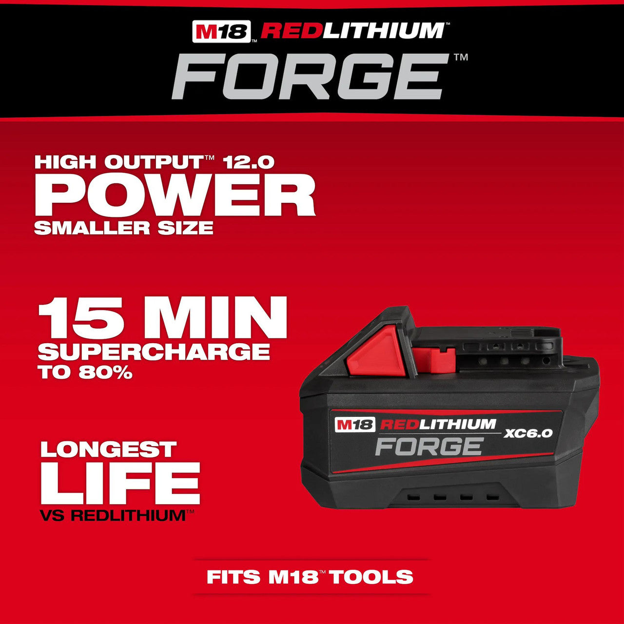 Milwaukee MIL-48-11-1861 M18 REDLITHIUM FORGE XC6.0 Battery Pack