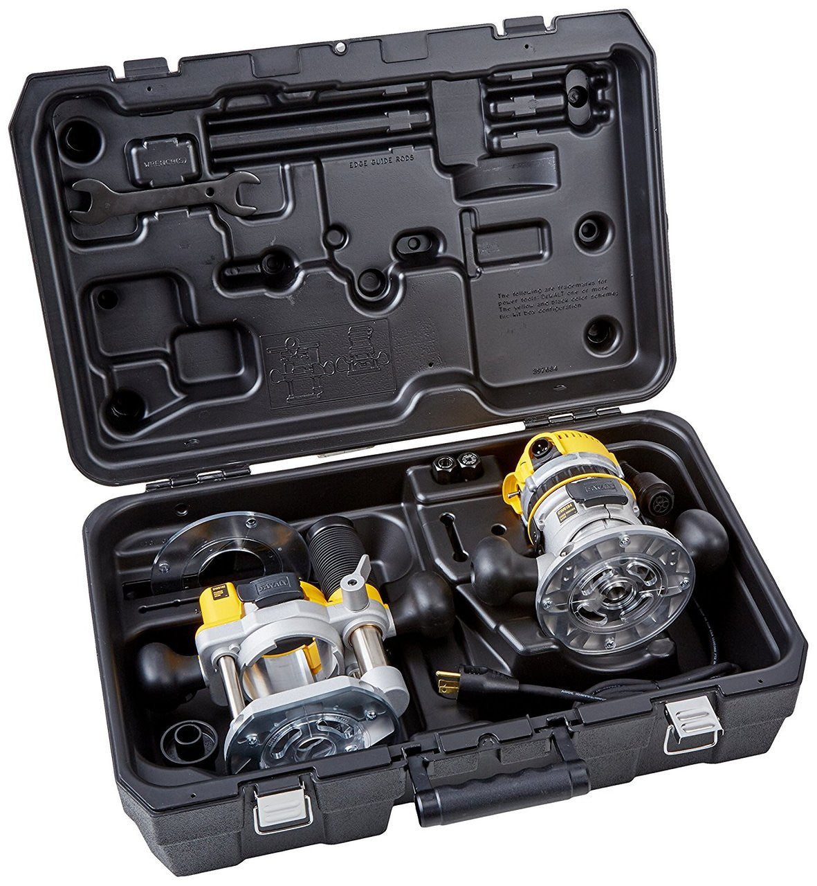 DEWALT DEW-DW618PK 12 AMP 2-1/4 HP Plunge- and Fixed-Base Variable-Speed Router Kit with 1/4-Inch and 1/2-Inch Collets