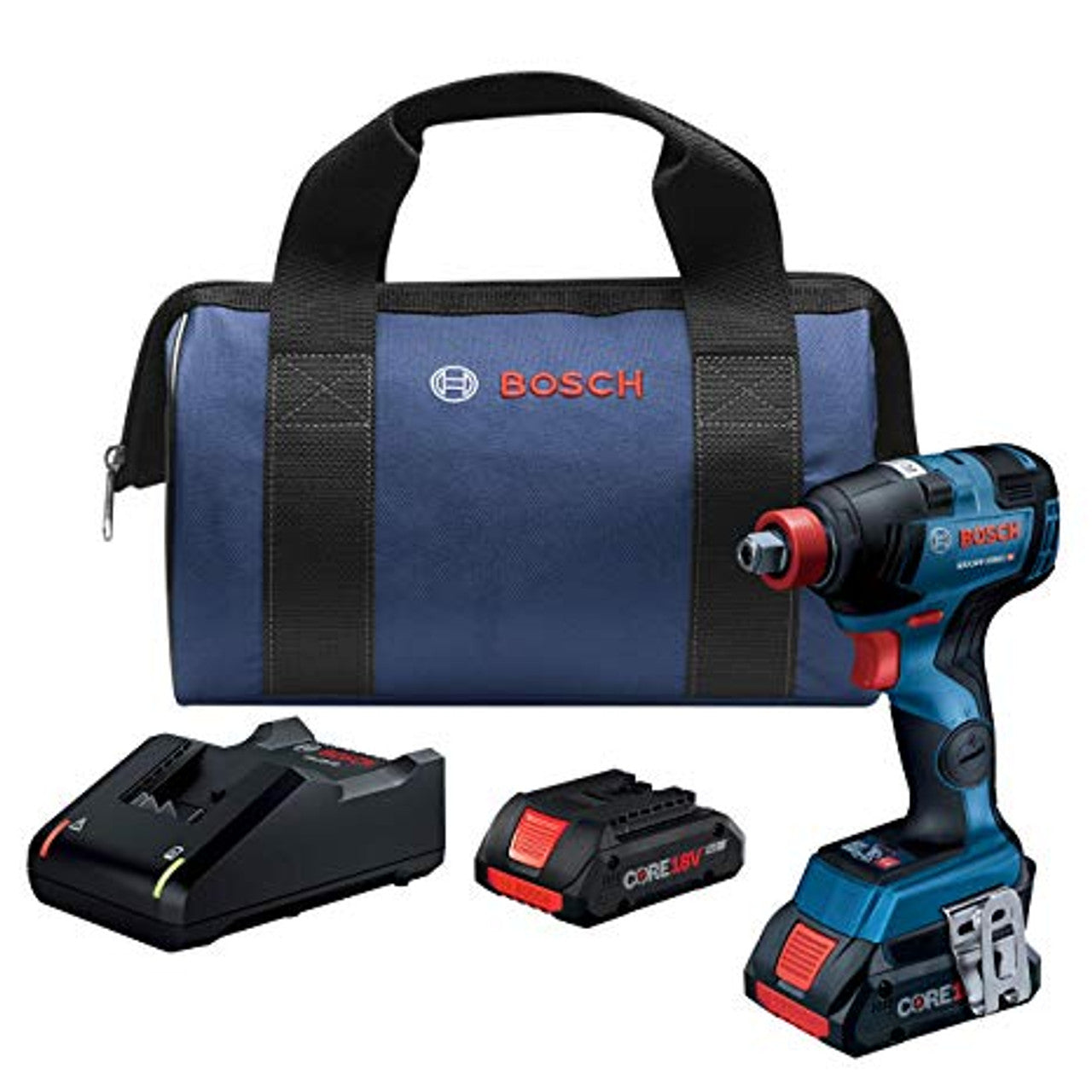Bosch BOS-GDX18V-1800CB25 18V EC Brushless Connected-Ready Freak 1/4 in and 1/2 in Two-In-One Bit/Socket Impact Driver Kit with (2) CORE 18V 4.0 Ah Compact Batteries