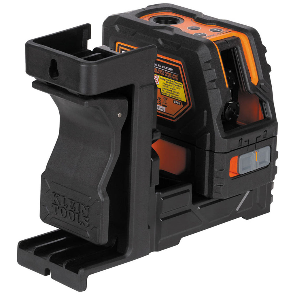 Klein KLE-93LCLGR Rechargeable Self-Leveling Green Cross-Line Laser Level with Red Plumb