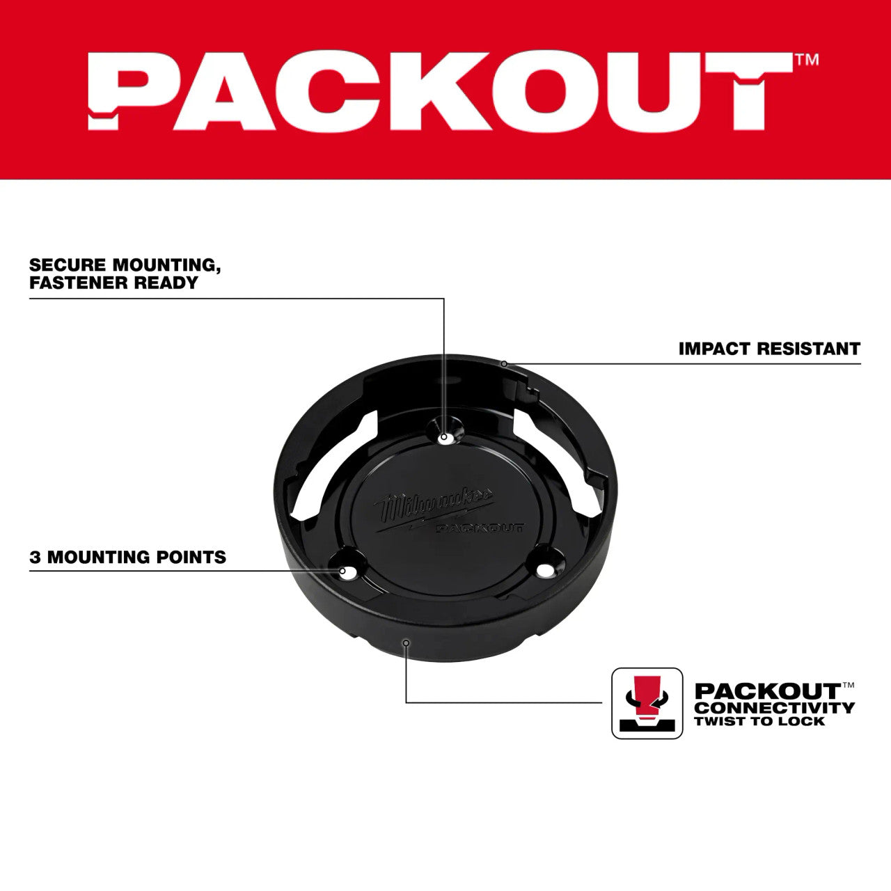 Milwaukee MIL-48-22-8399X PACKOUT Twist to Lock Mount
