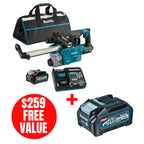 Makita MAK-HR008GM202 40V MAX XGT Cordless 1-3/16in SDS-PLUS Rotary Hamer w/ DX10 Dust Extraction Attachment 4.0 Ah Kit