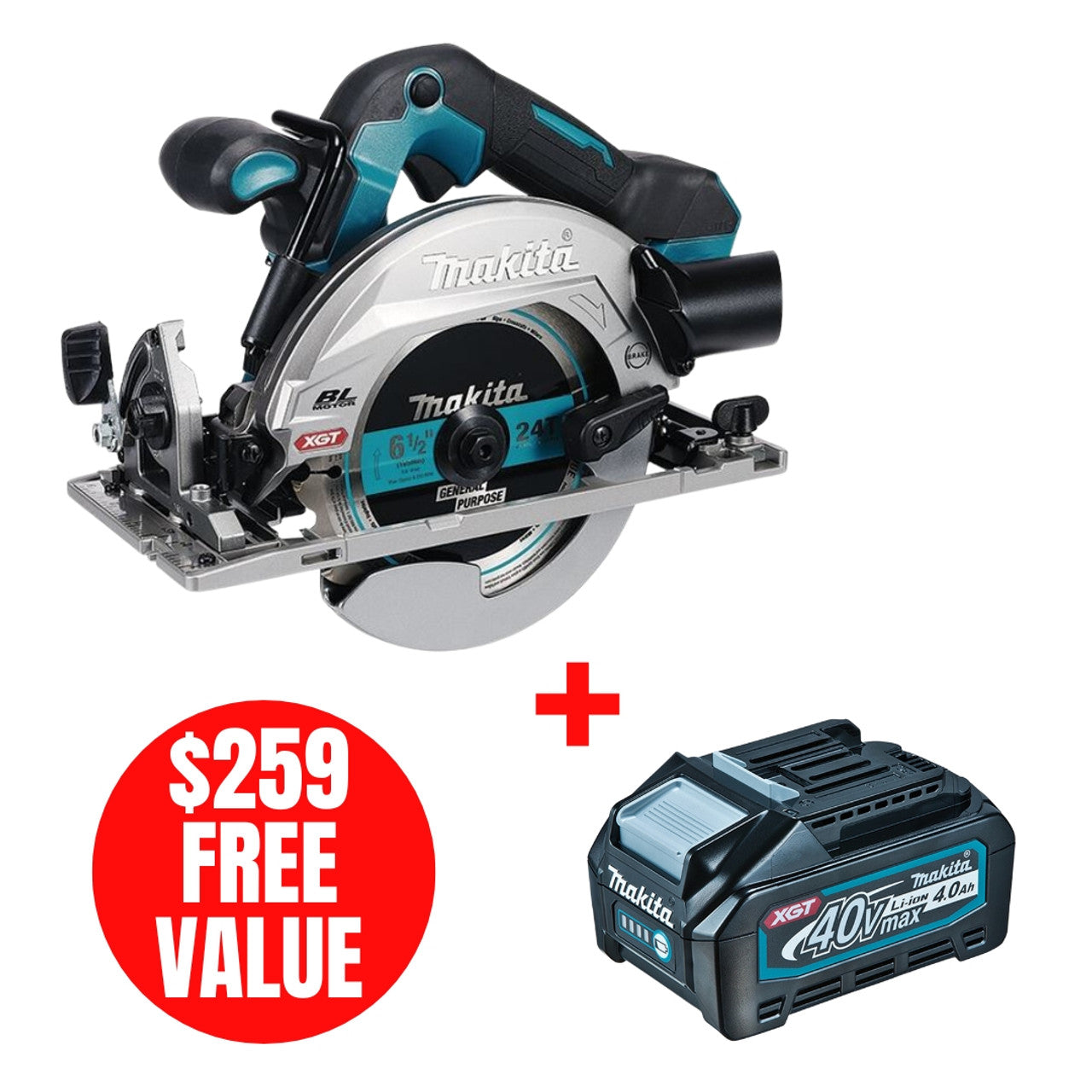 Makita MAK-HS012GZ 40V XGT 6-1/2in Circular Saw (Bare Tool)