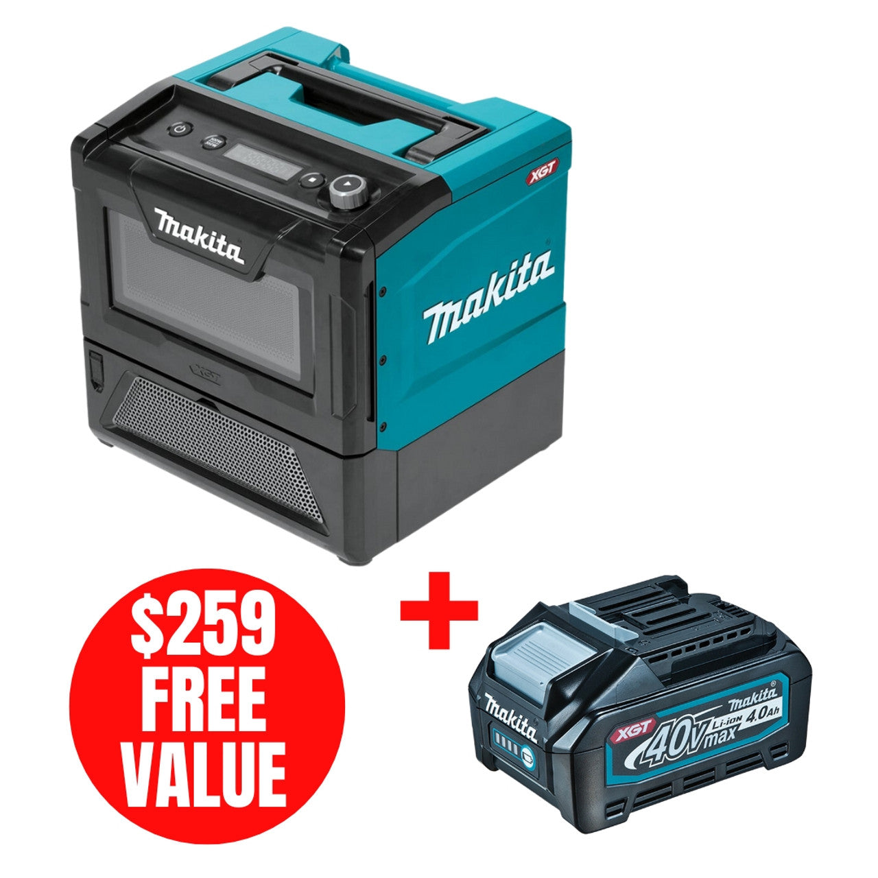 Makita MAK-MW001GZ 40Vmax XGT 8L 500W Microwave (Bare Tool)