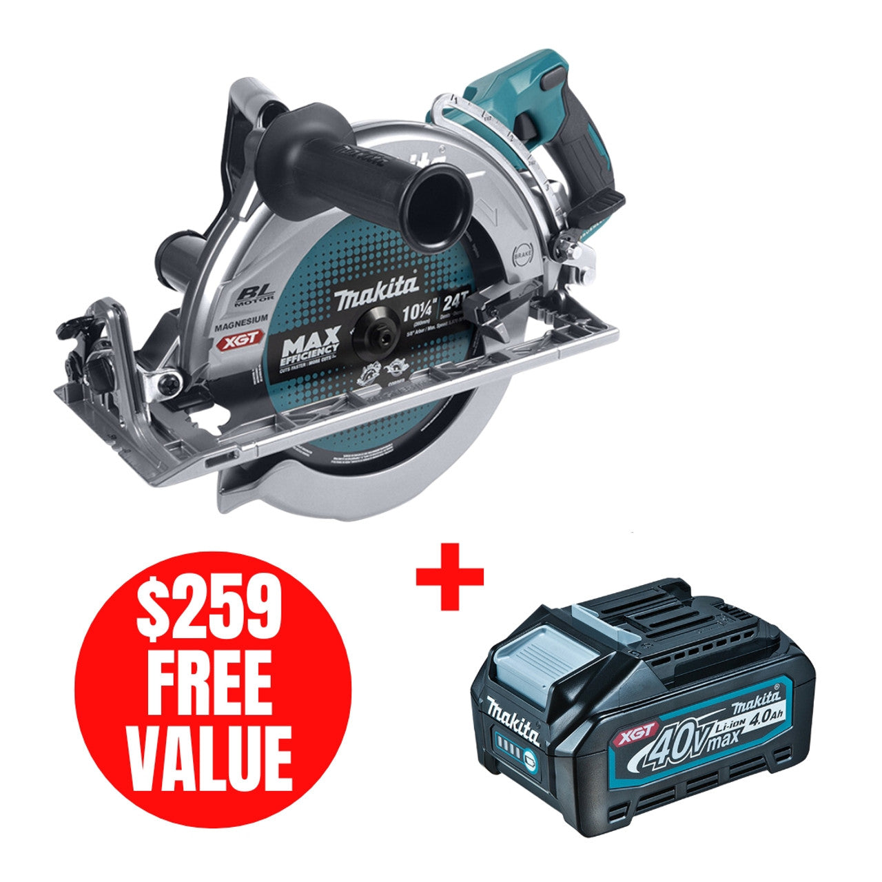 Makita MAK-RS002GZ 40V MAX XGT Li-Ion 10-1/4in Rear-Handle Circular Saw