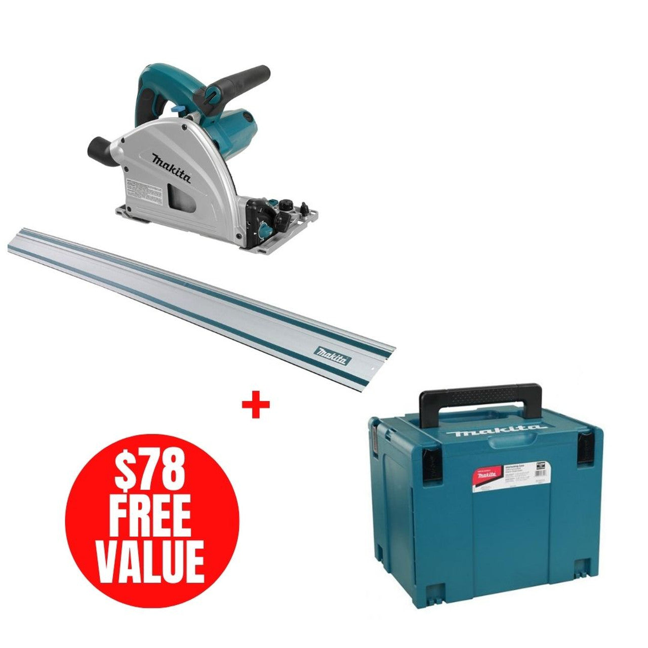 Makita MAK-SP6000X1 12.0A 6-1/2in Plunge Cut Saw with 55in Guide Rail