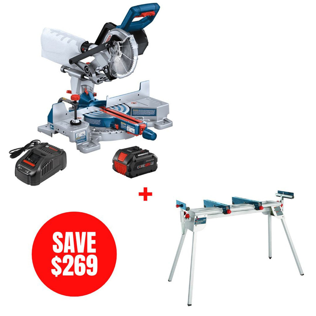 Bosch BOS-GCM18V-07SN14 18V 7-1/4in Single-Bevel Slide Miter Saw Kit with (1) CORE18V 8.0 Ah PROFACTOR Battery