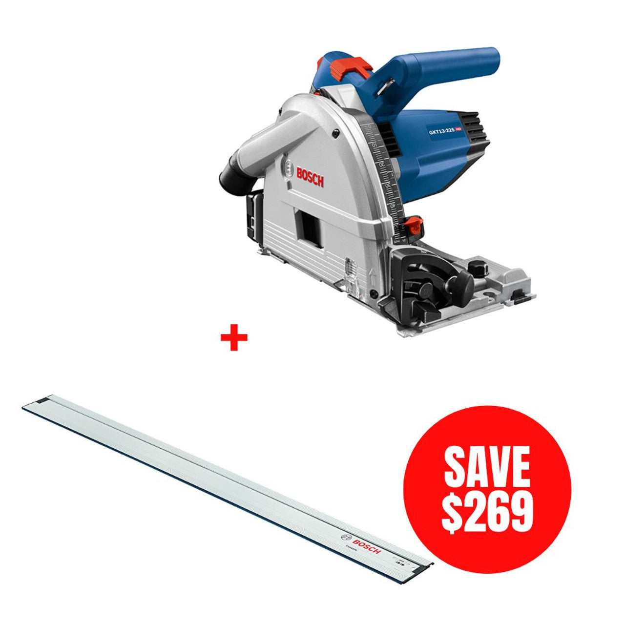 Bosch BOS-GKT13-225L 6-1/2in. Track Saw with Plunge Action and L-Boxx Carrying Case