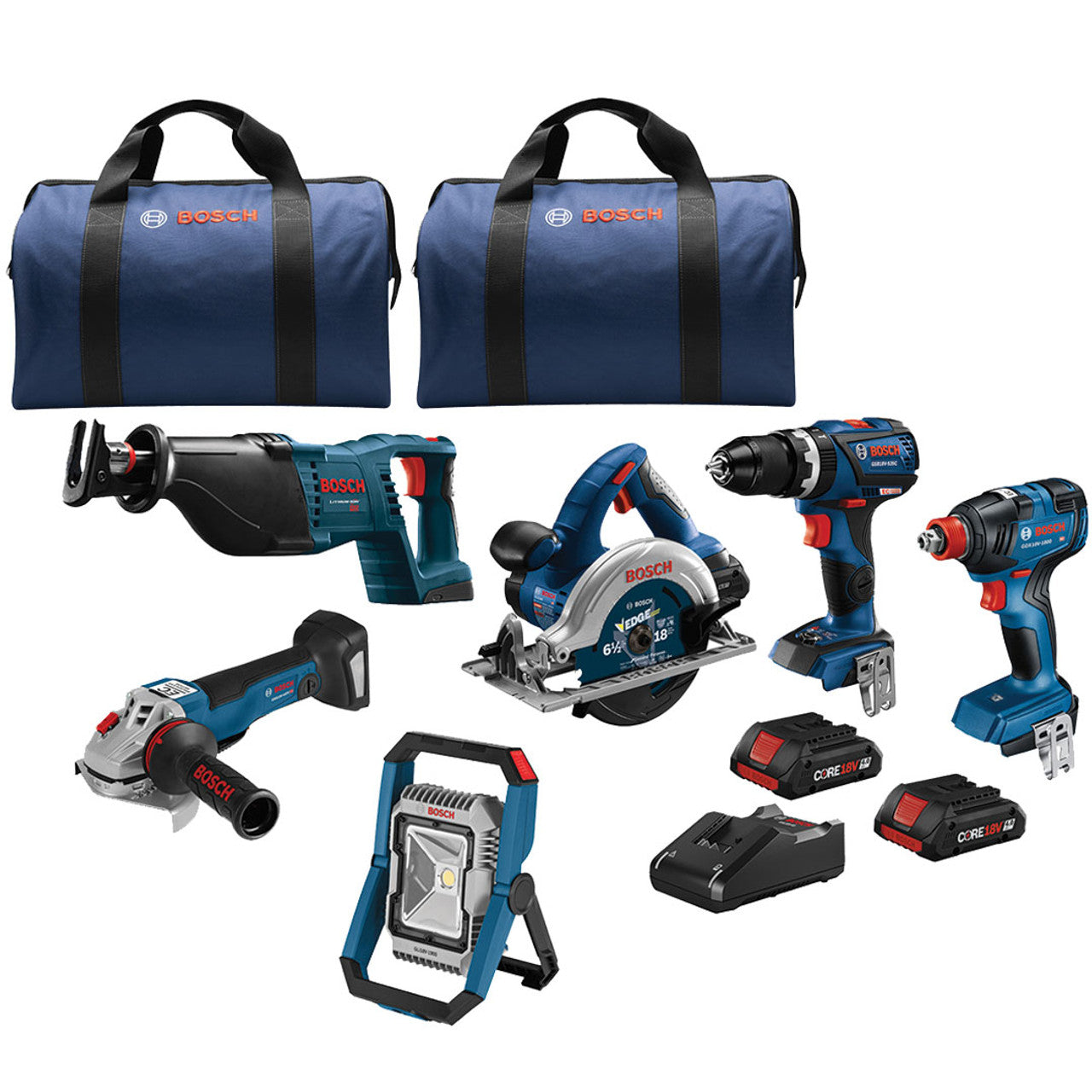 Bosch BOS-GXL18V-601B25 6 Piece 18V Combo Kit 2x 4.0 Ah