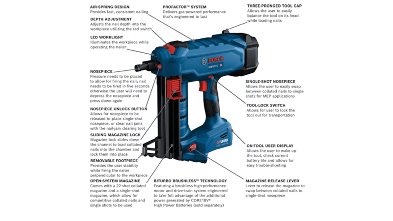 Bosch BOS-GNB18V-12N 18V PROFACTOR Concrete Nailer (Bare Tool)
