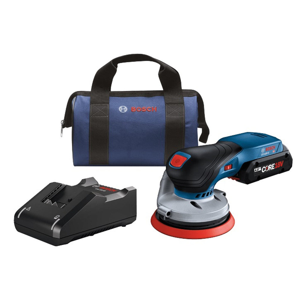 Bosch BOS-GEX18V-5B15 18V 5in Random Orbit Sander Kit with CORE18V 4.0 Ah Compact Battery