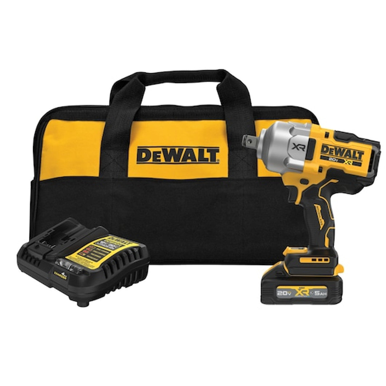DEWALT DEW-DCF964GH1 20V MAX XR POWERSTACK Brushless 3/4 in. High Torque Impact Wrench With Hog Ring Anvil 5.0Ah Kit