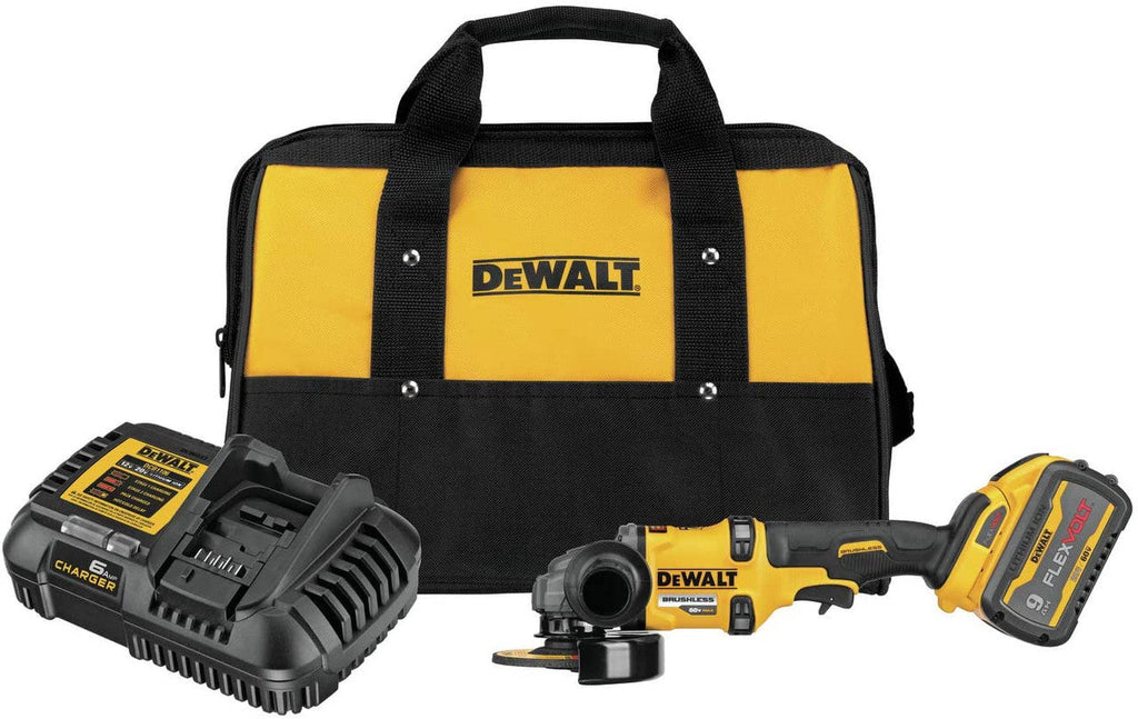 DEWALT DEW-DCG418X1 Flexvolt 60V MAX Brushless 4-1/2 - 6in Cordless Grinder With Kickback Brake 9.0Ah Kit