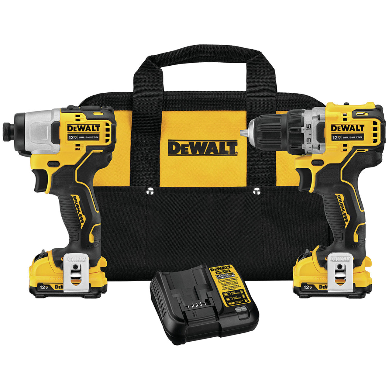 DEWALT DEW-DCK221F2 XTREME 12V MAX Brushless Cordless Drill and Impact Driver 2x 2.0Ah Kit