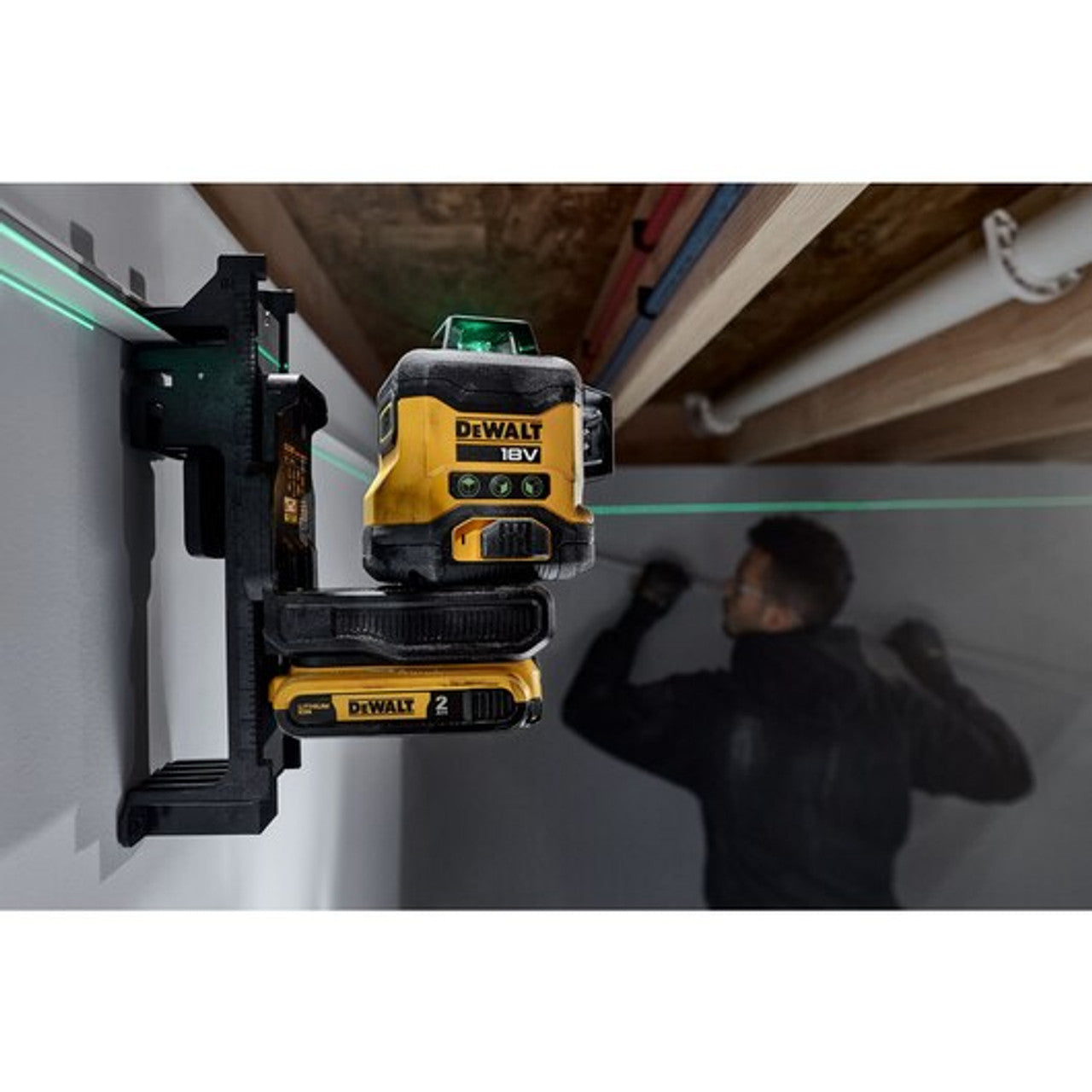 DEWALT DEW-DCLE34031D1 20V 3x360 Green Beam Line Laser 2.0Ah Kit