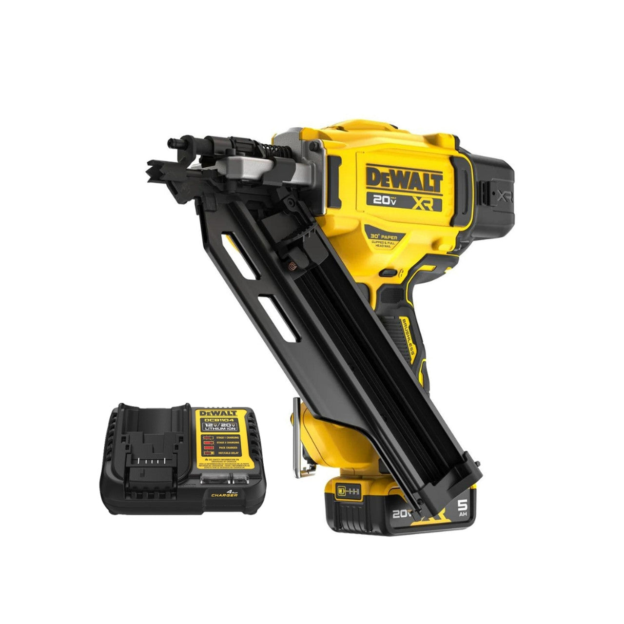 DEWALT DEW-DCN930P1 GEN4 20V MAX XR Brushless 30° Paper Tape Framing Nailer 5.0Ah Kit