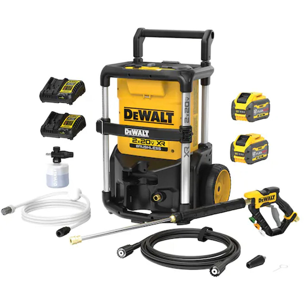 DEWALT DEW-DCPW1600Y2 2X20V MAX 1600 MAX PSI Pressure Washer with 2x 12.0Ah FLEXVOLT Kit