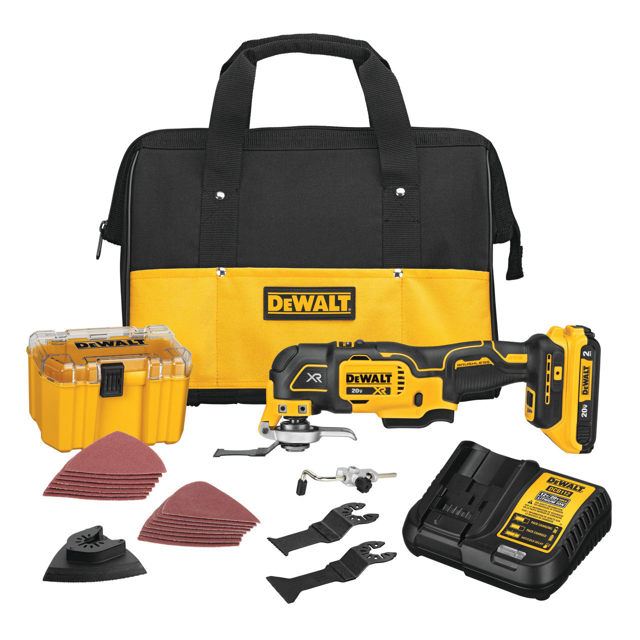 DEWALT DEW-DCS356D1 20V MAX XR Brushless Cordless 3-Speed Oscillating Multi-Tool Kit (2.0 AH Battery)