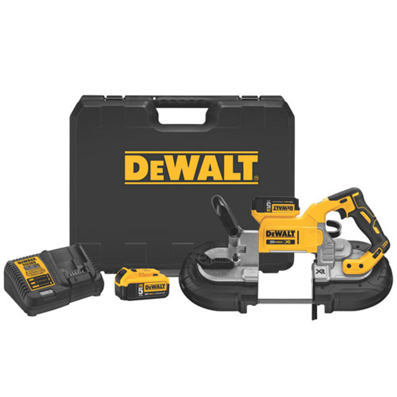 DEWALT DEW-DCS374P2 20V MAX Brushless Deep Cut Band Saw Kit with 2x 5.0Ah Batteries