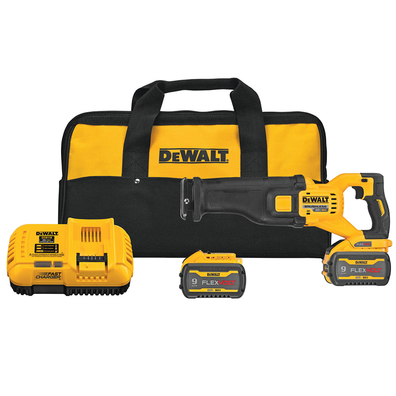 DEWALT DEW-DCS389X2 Flexvolt 60V MAX Brushless Cordless Reciprocating Saw 2x 9.0Ah Kit