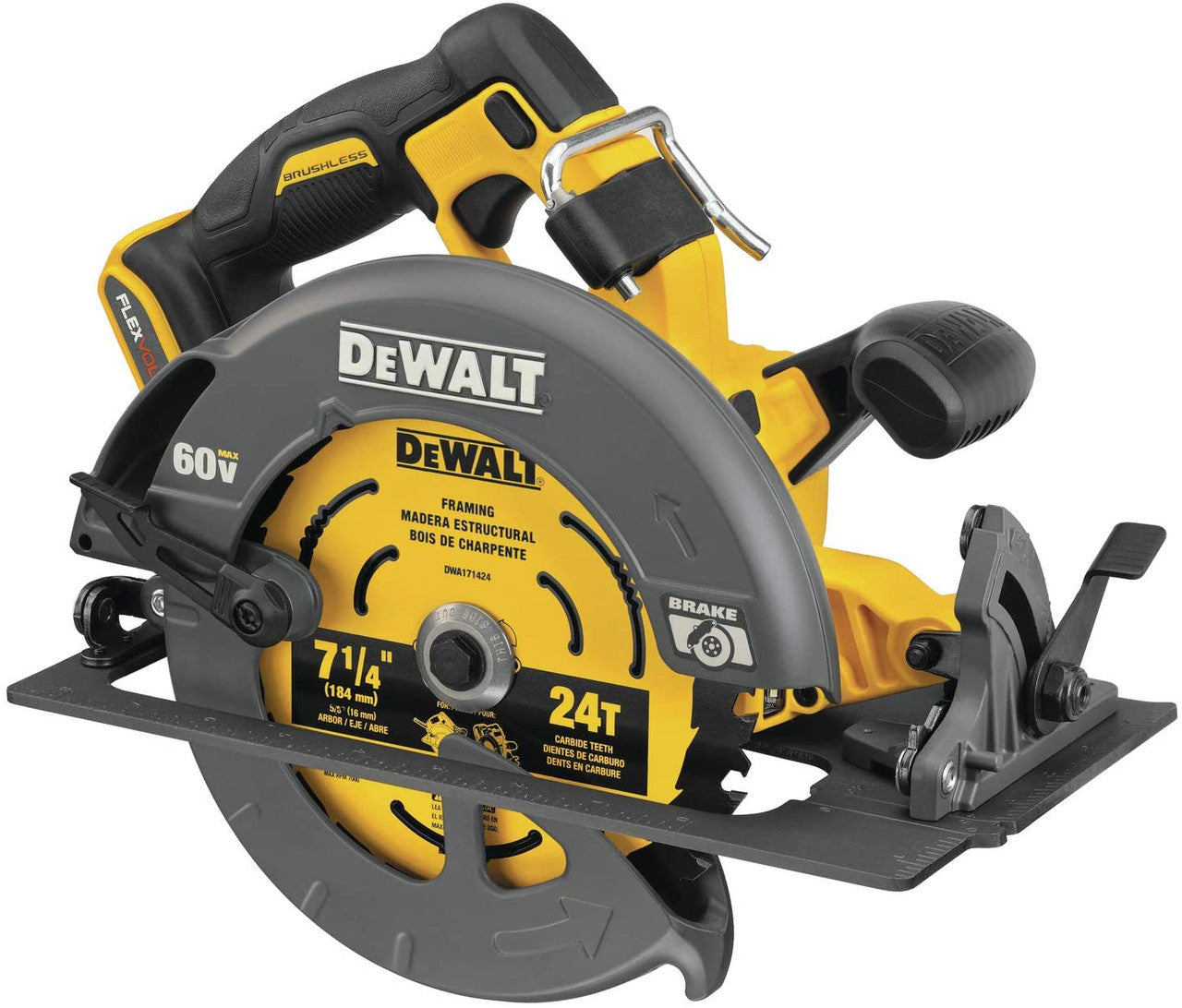 DEWALT DEW-DCS578B Flexvolt 60V MAX Brushless 7-1/4 In. Cordless Circular Saw With Brake (Bare Tool)