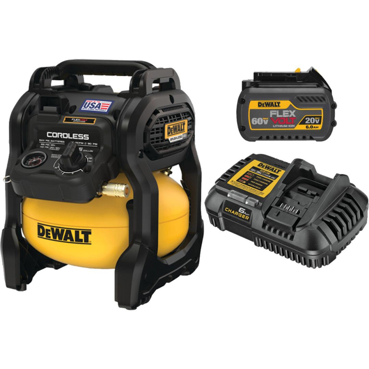 DEWALT DEW-DCC2520T1 20V 2-1/2 Gal. Cordless Compressor 6.0Ah Kit