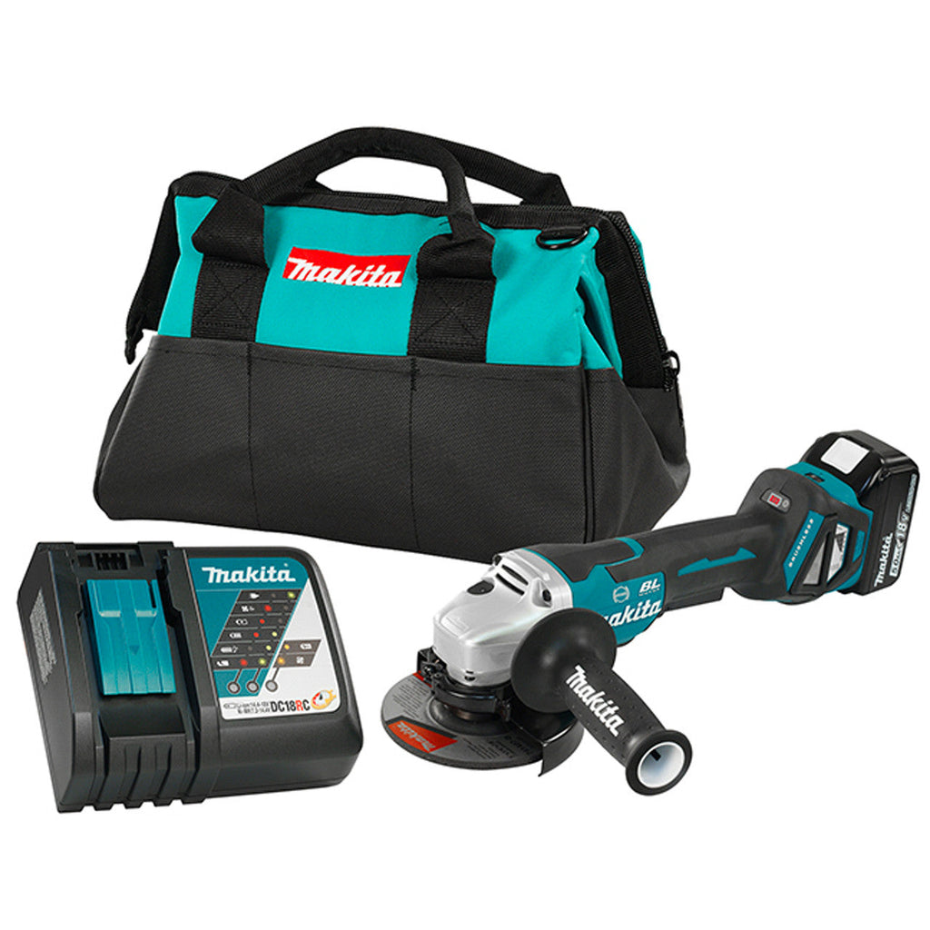Makita MAK-DGA517RTX1 18V LXT 5in Angle Grinder with Paddle Switch 5.0 Ah Kit